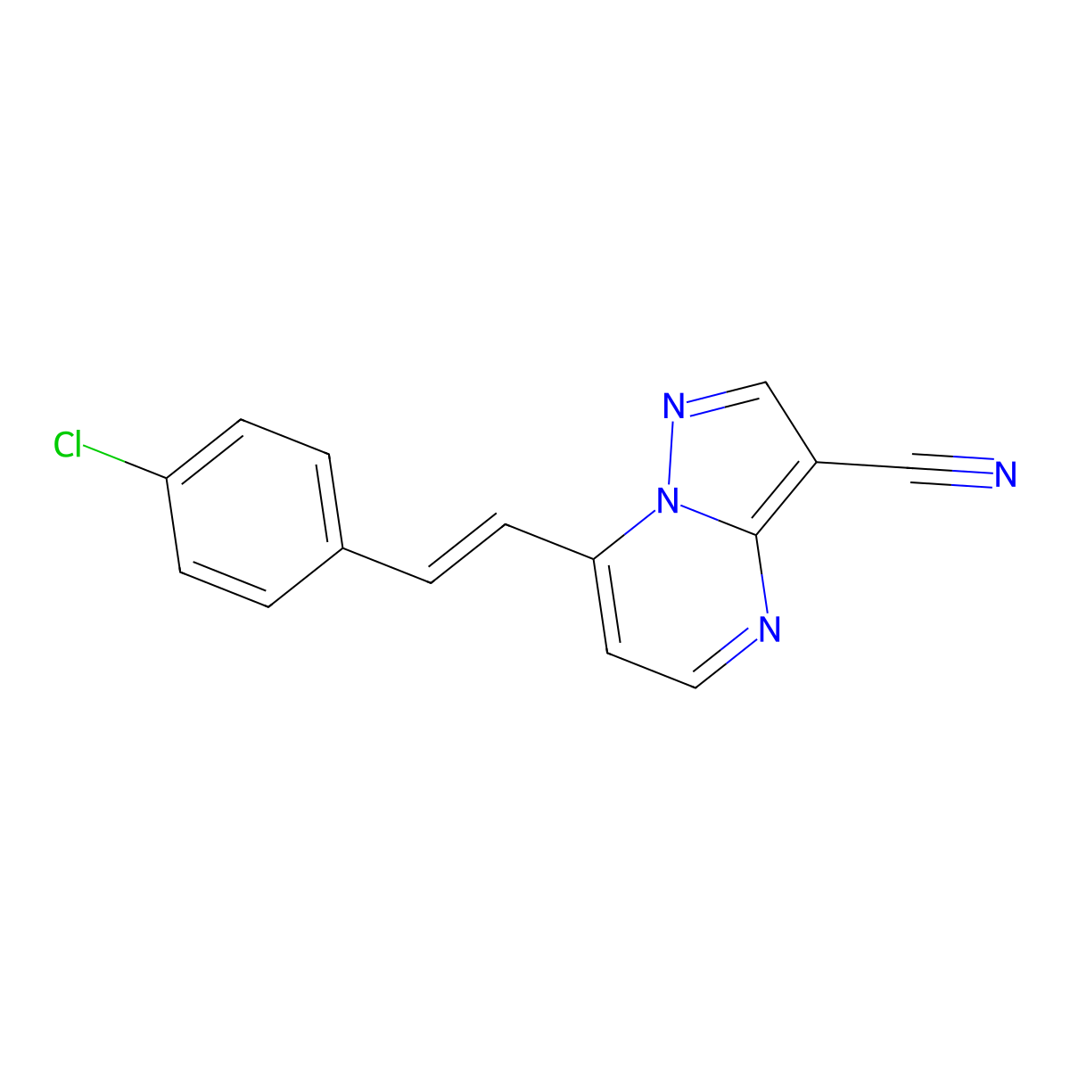 7-(4-Chlorostyryl)pyrazolo[1,5-a]pyrimidine-3-carbonitrile molecular structure, CAS 320417-35-4