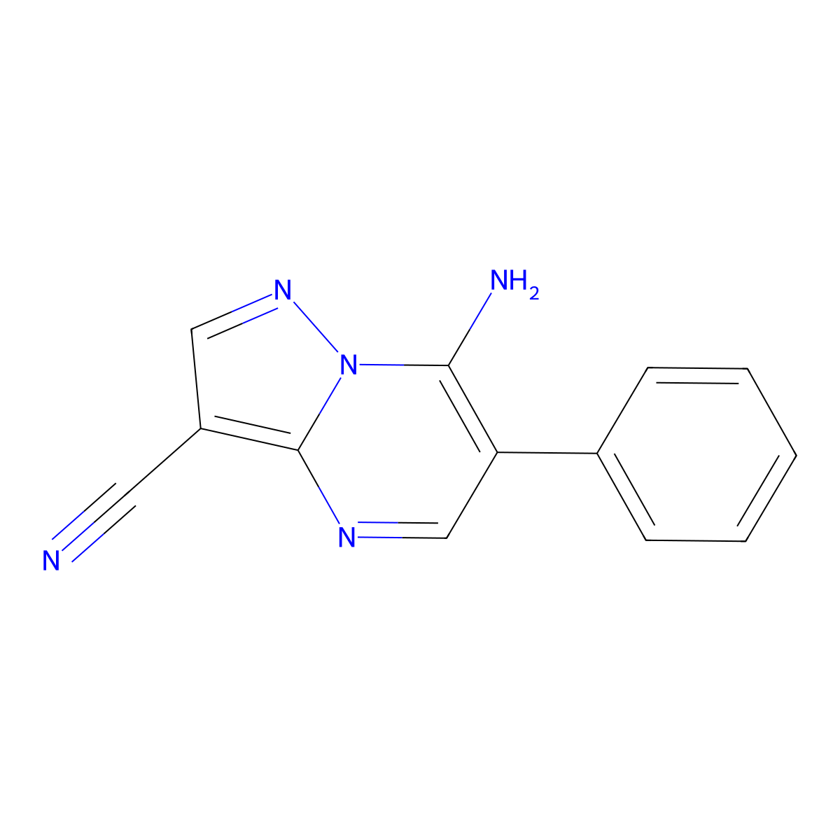 7-Amino-6-phenylpyrazolo[1,5-a]pyrimidine-3-carbonitrile molecular structure, CAS 320417-39-8