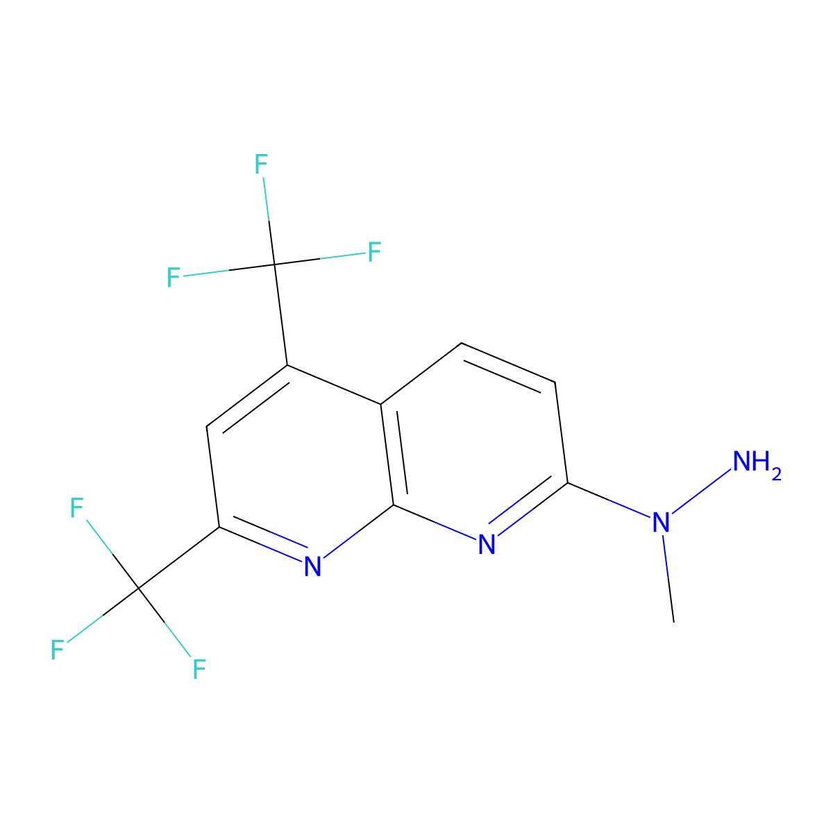 7-(1-Methylhydrazinyl)-2,4-bis(trifluoromethyl)-1,8-naphthyridine molecular structure, CAS 320417-41-2