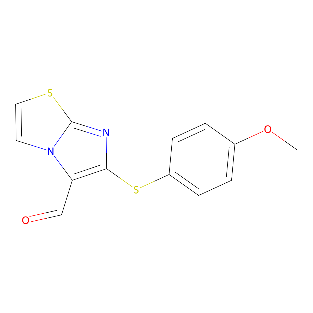 6-[(4-Methoxyphenyl)sulfanyl]imidazo[2,1-b][1,3]thiazole-5-carbaldehyde molecular structure, CAS 320417-43-4
