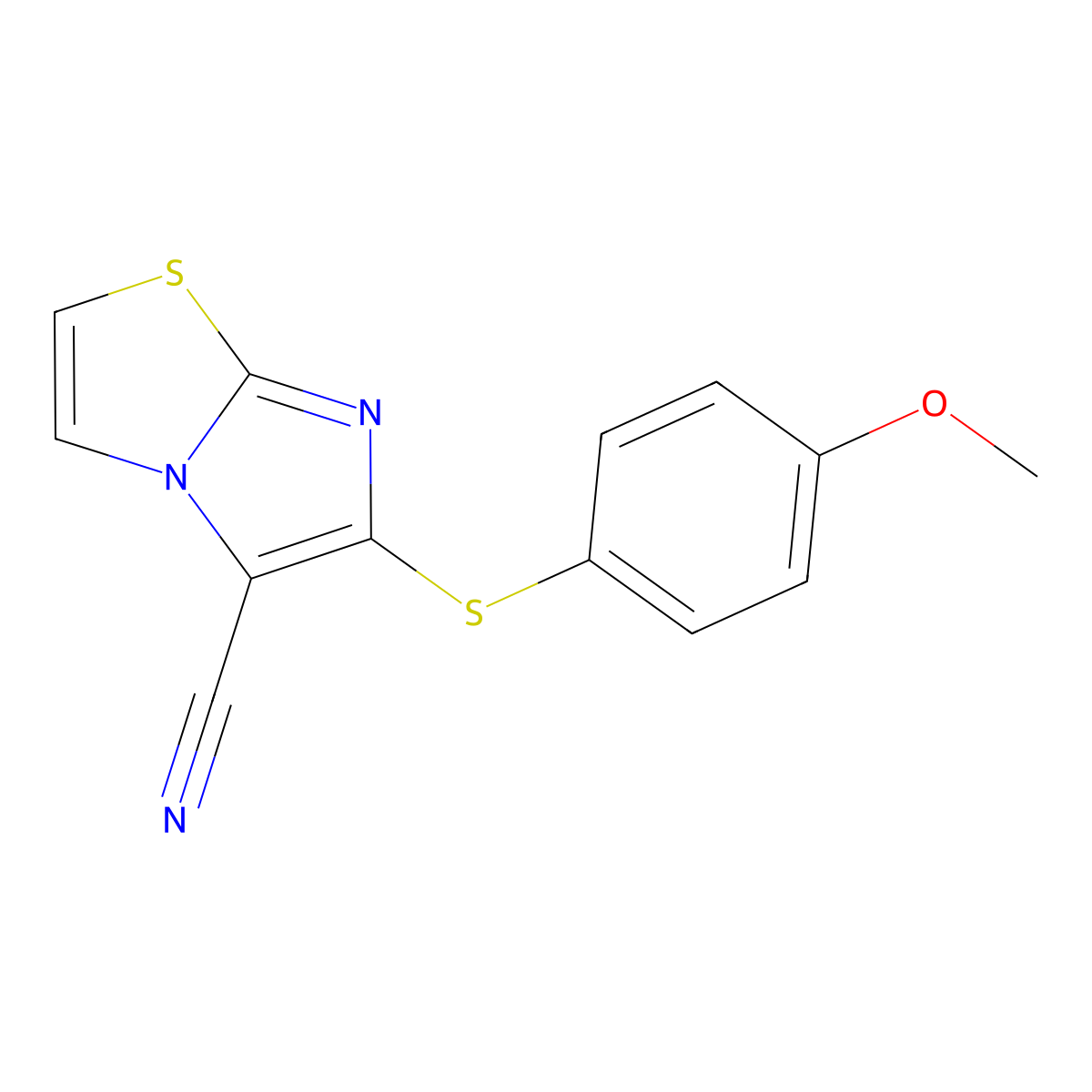 6-[(4-Methoxyphenyl)sulfanyl]imidazo[2,1-b][1,3]thiazole-5-carbonitrile molecular structure, CAS 320417-48-9