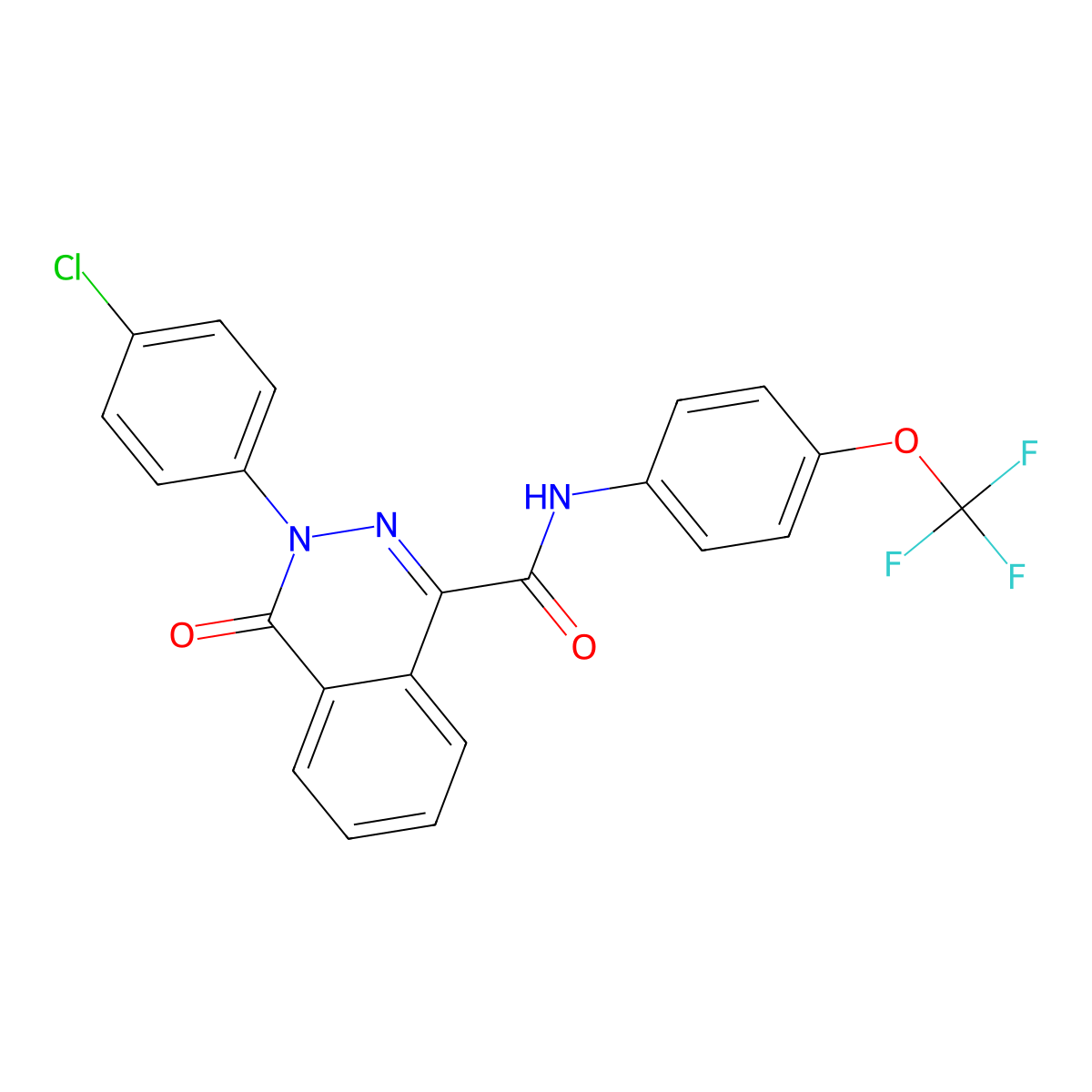3-(4-chlorophenyl)-4-oxo-N-[4-(trifluoromethoxy)phenyl]phthalazine-1-carboxamide molecular structure, CAS 320417-62-7