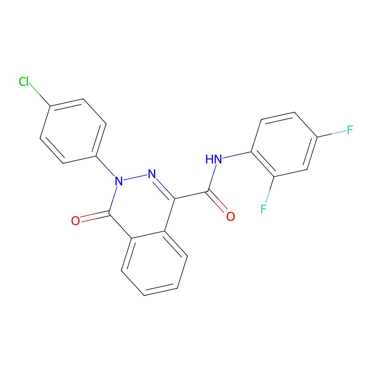 3-(4-chlorophenyl)-N-(2,4-difluorophenyl)-4-oxo-3,4-dihydrophthalazine-1-carboxamide molecular structure, CAS 320417-63-8