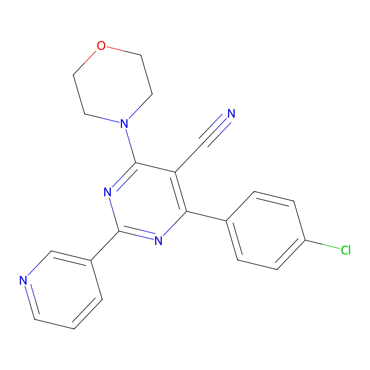 4-(4-Chlorophenyl)-6-morpholino-2-(3-pyridinyl)-5-pyrimidinecarbonitrile molecular structure, CAS 320417-68-3