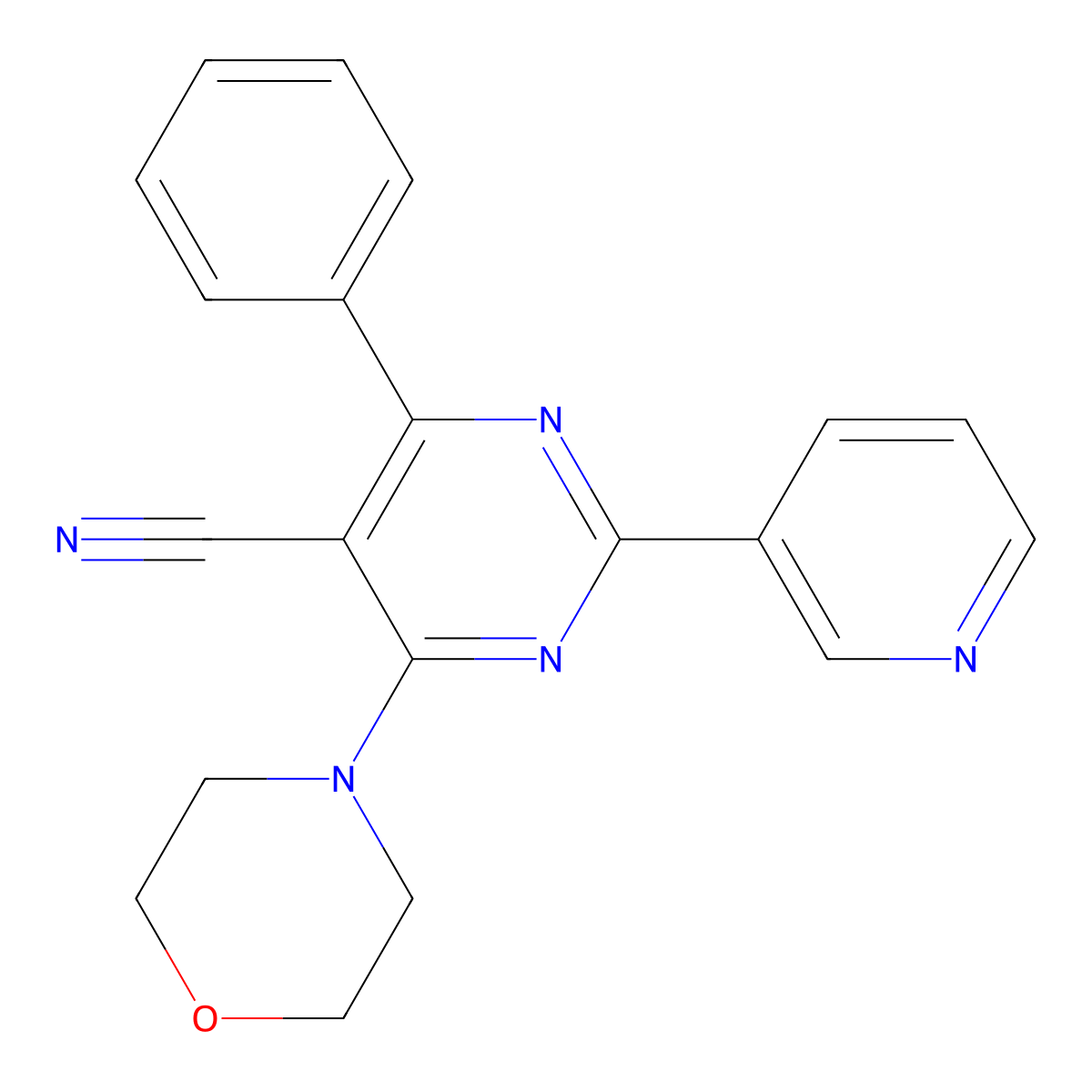4-Morpholino-6-phenyl-2-(3-pyridinyl)-5-pyrimidinecarbonitrile molecular structure, CAS 320417-69-4