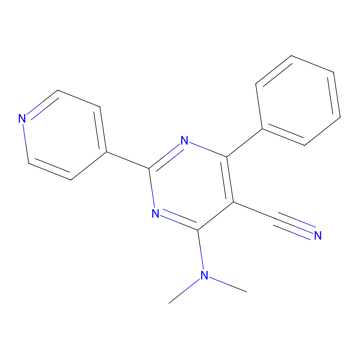 4-(Dimethylamino)-6-phenyl-2-(4-pyridinyl)-5-pyrimidinecarbonitrile molecular structure, CAS 320417-71-8