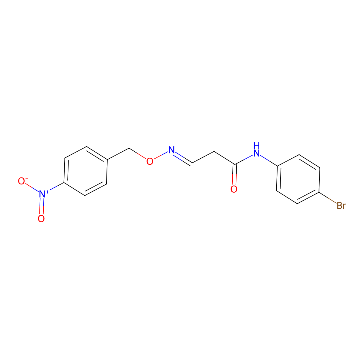 N-(4-bromophenyl)-3-[(4-nitrophenyl)methoxyimino]propanamide molecular structure, CAS 320417-76-3