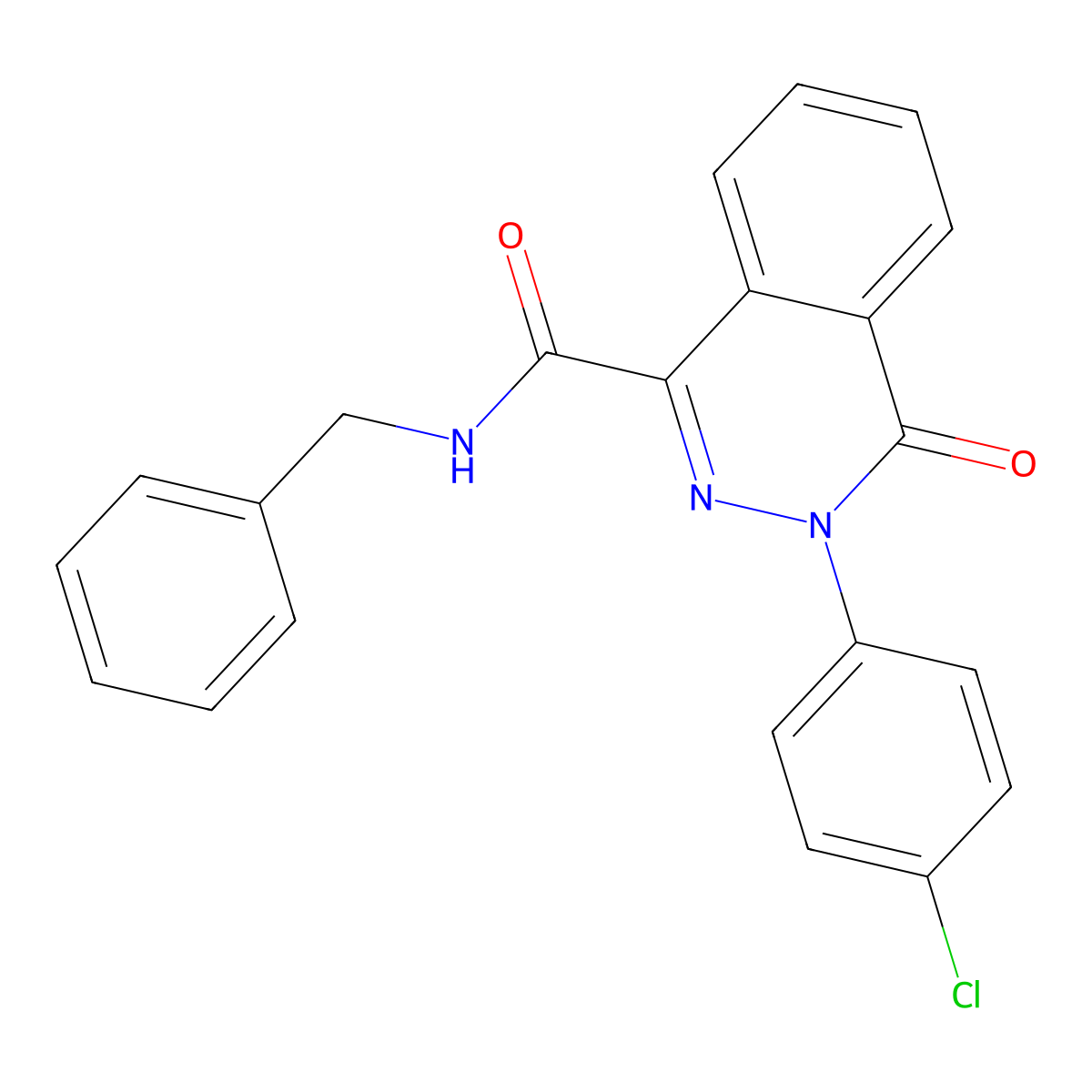N-benzyl-3-(4-chlorophenyl)-4-oxo-3,4-dihydro-1-phthalazinecarboxamide molecular structure, CAS 320417-85-4