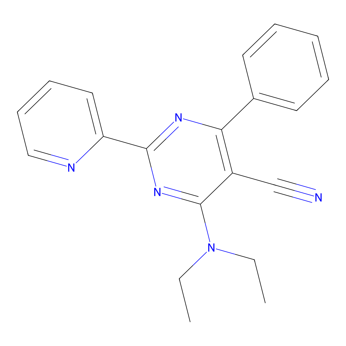4-(Diethylamino)-6-phenyl-2-(2-pyridinyl)-5-pyrimidinecarbonitrile molecular structure, CAS 320418-14-2