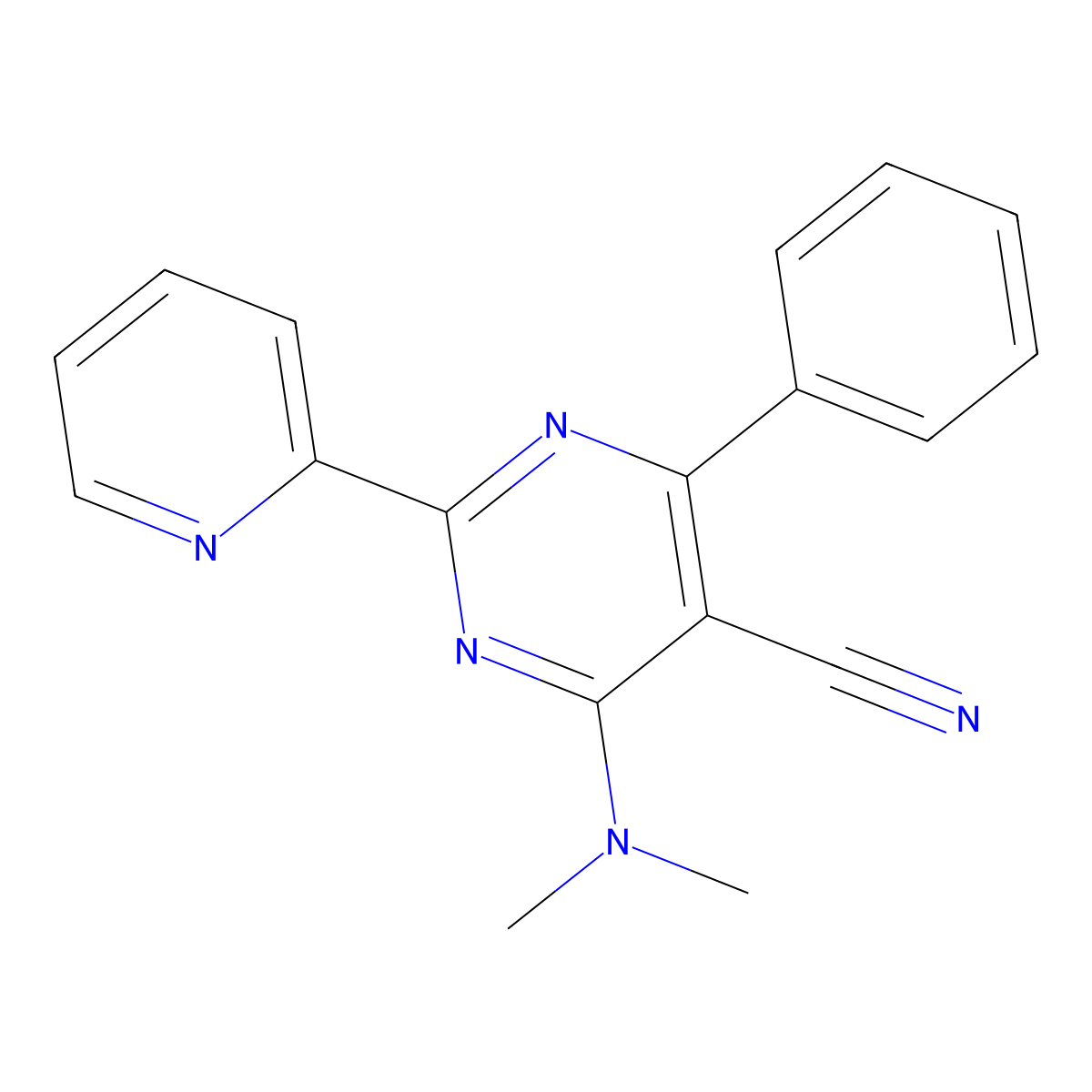 4-(Dimethylamino)-6-phenyl-2-(2-pyridinyl)-5-pyrimidinecarbonitrile molecular structure, CAS 320418-16-4