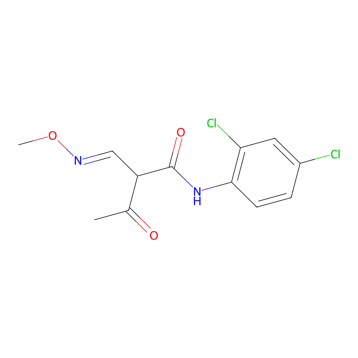 N-(2,4-dichlorophenyl)-2-[(methoxyimino)methyl]-3-oxobutanamide molecular structure, CAS 320418-19-7
