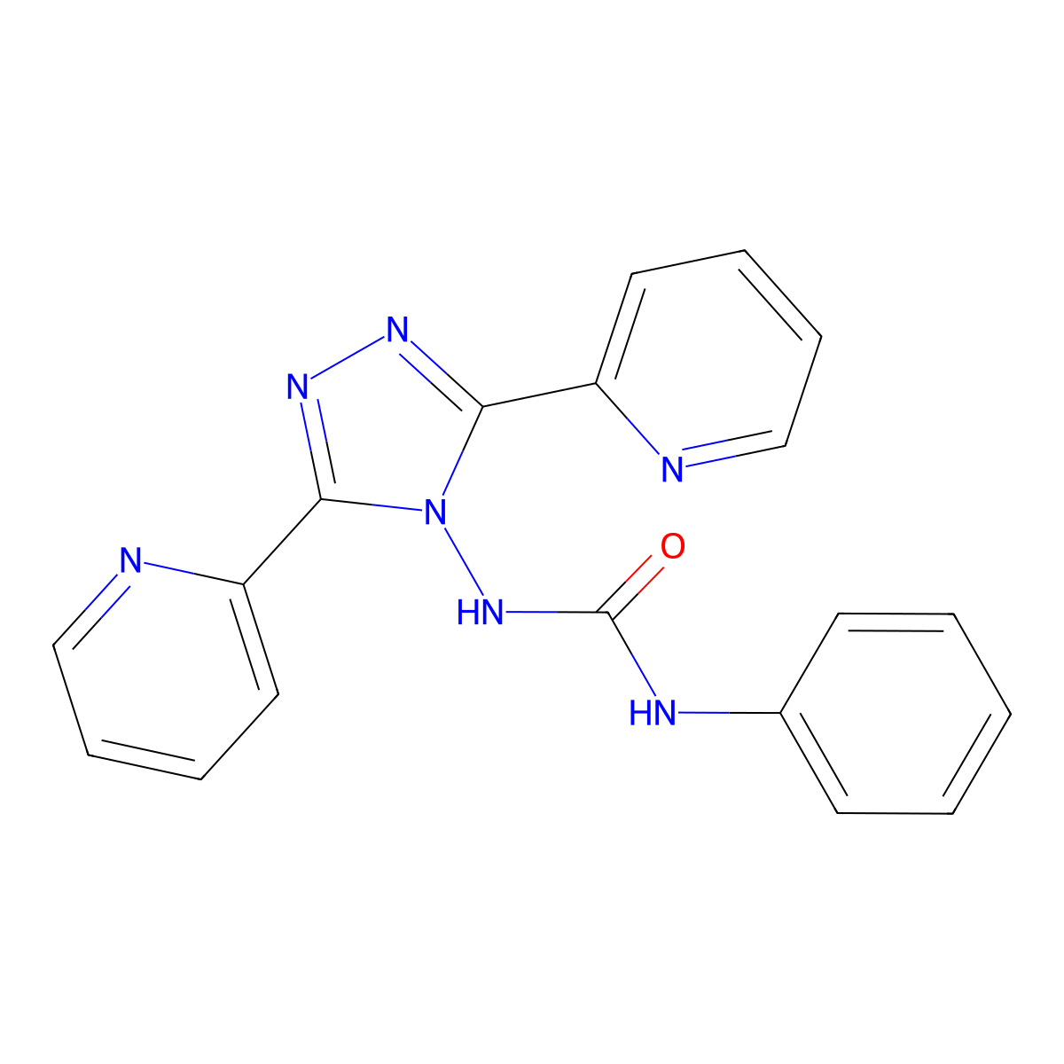 N-[3,5-di(2-pyridinyl)-4H-1,2,4-triazol-4-yl]-N'-phenylurea molecular structure, CAS 320418-24-4