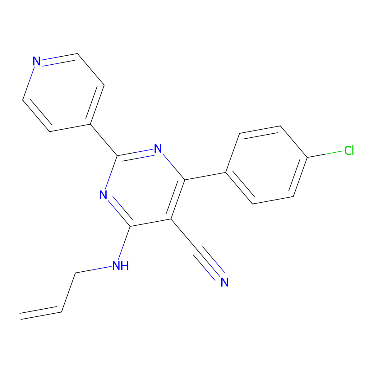 4-(4-Chlorophenyl)-6-(2-propen-1-ylamino)-2-(4-pyridinyl)-5-pyrimidinecarbonitrile molecular structure, CAS 320418-27-7