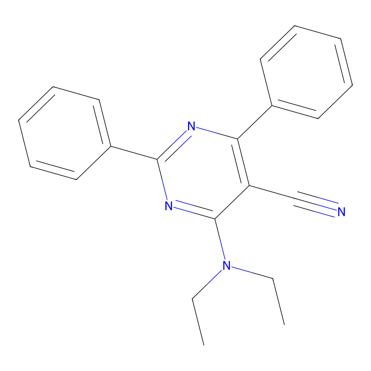 4-(Diethylamino)-2,6-diphenyl-5-pyrimidinecarbonitrile molecular structure, CAS 320418-30-2