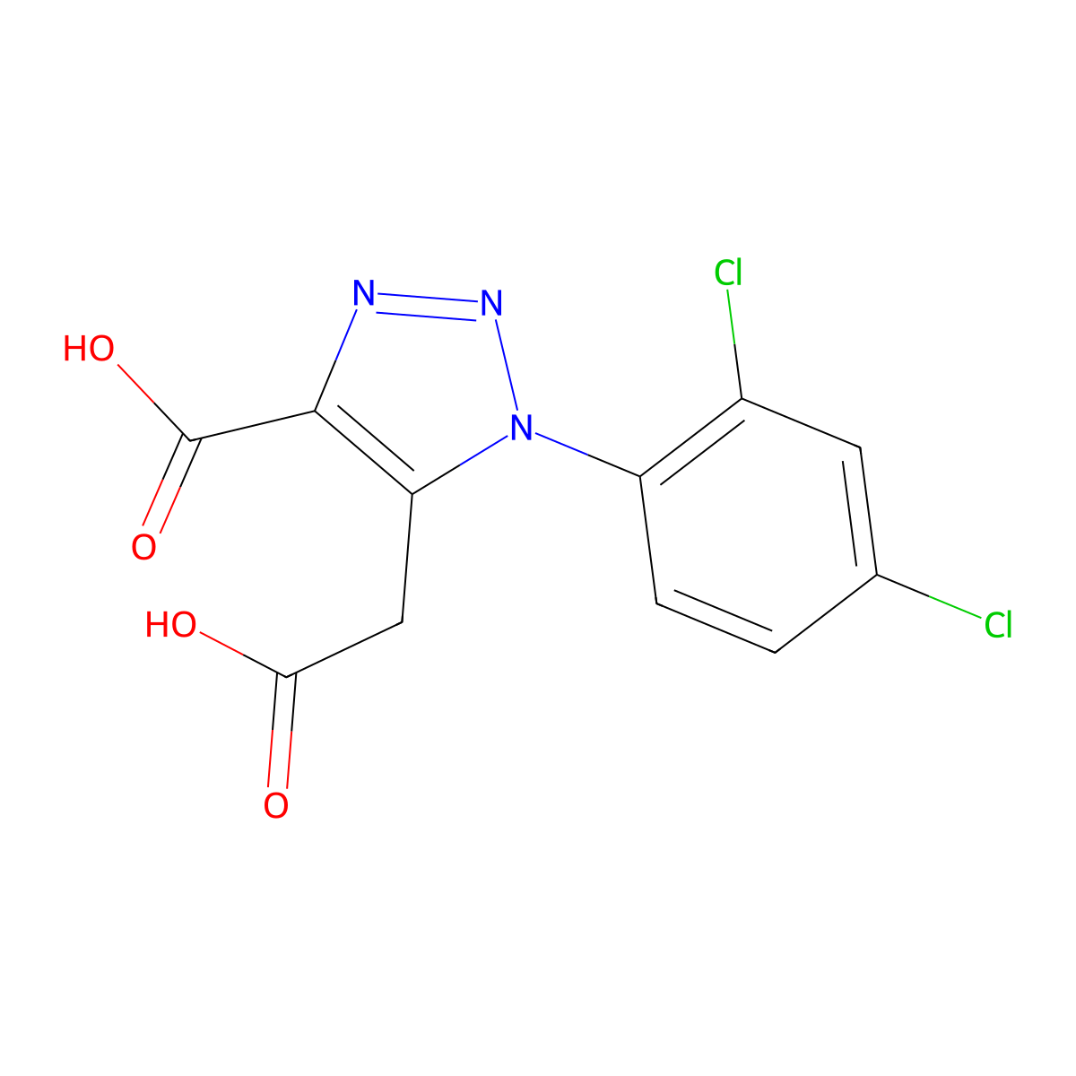 4-Carboxy-1-(2,4-dichlorophenyl)-1H-1,2,3-triazole-5-acetic acid molecular structure, CAS 320418-32-4
