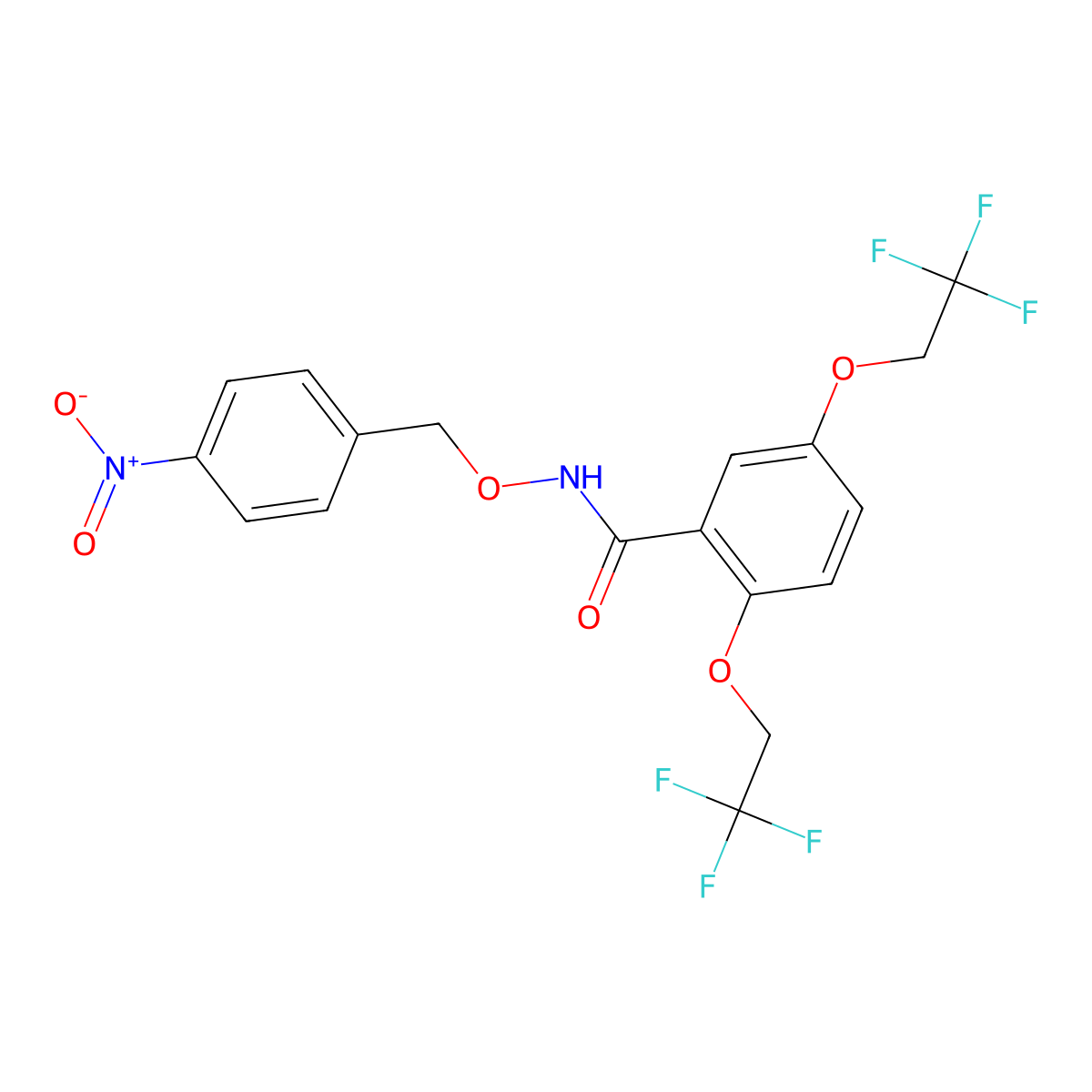 N-[(4-nitrophenyl)methoxy]-2,5-bis(2,2,2-trifluoroethoxy)benzamide molecular structure, CAS 320418-40-4