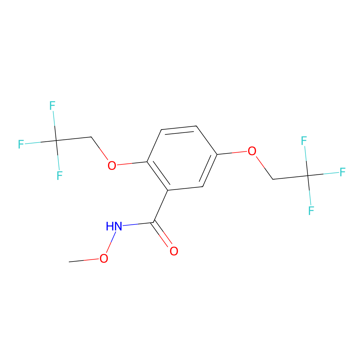 N-methoxy-2,5-bis(2,2,2-trifluoroethoxy)benzamide molecular structure, CAS 320418-41-5