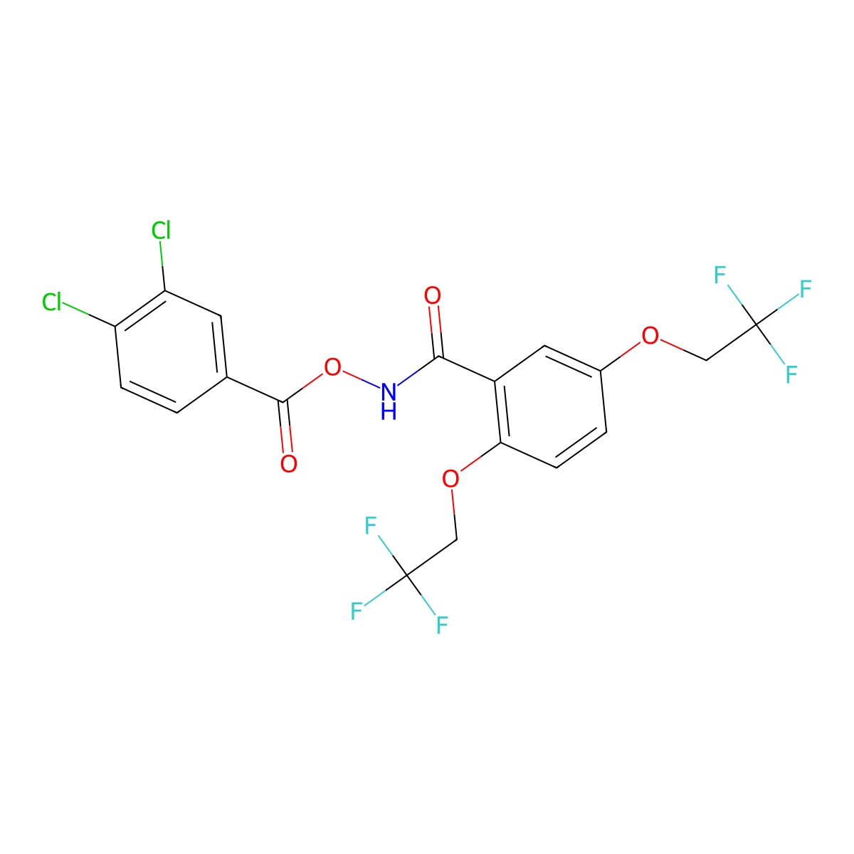 [[2,5-Bis(2,2,2-trifluoroethoxy)benzoyl]amino] 3,4-dichlorobenzoate molecular structure, CAS 320418-46-0