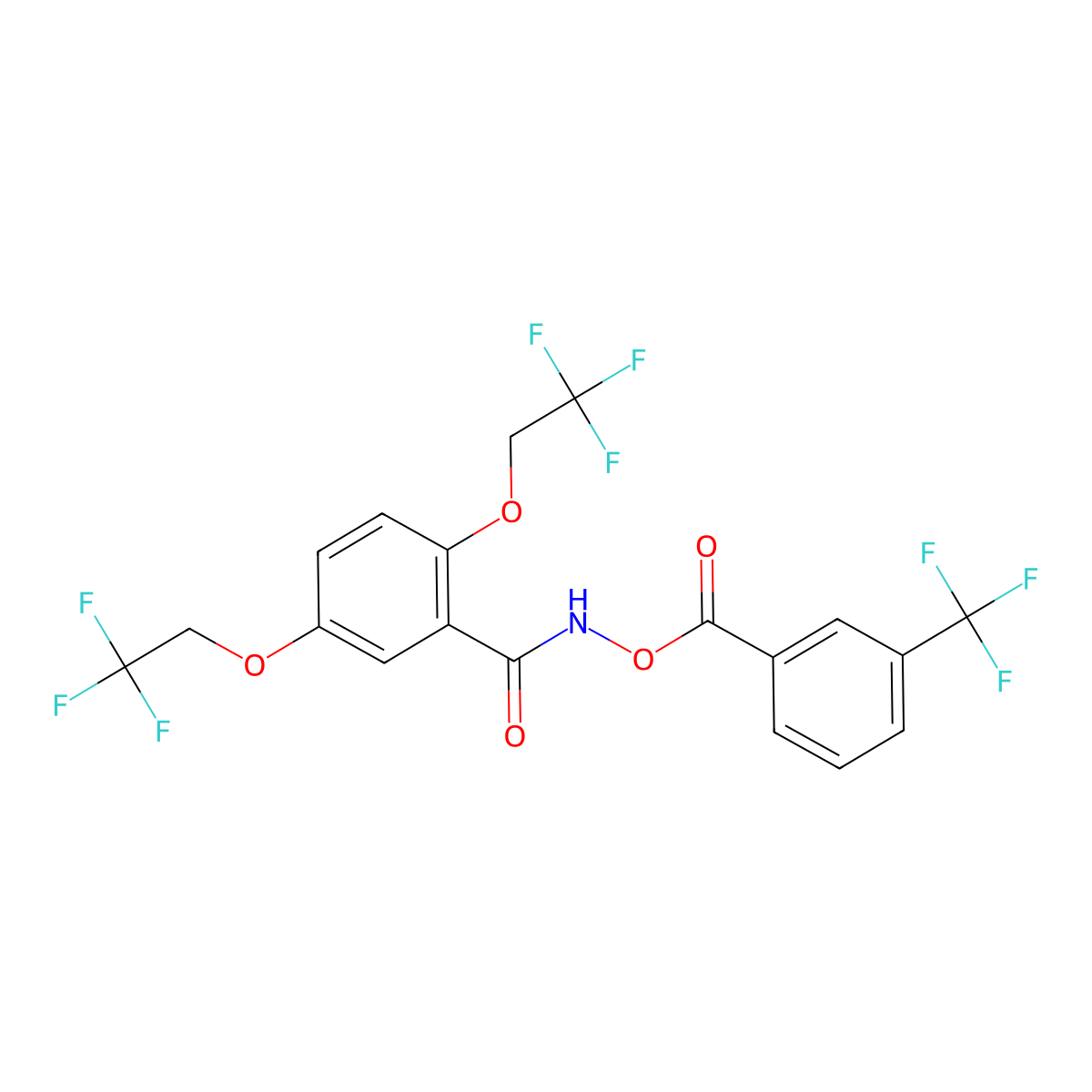 [[2,5-Bis(2,2,2-trifluoroethoxy)benzoyl]amino] 3-(trifluoromethyl)benzoate molecular structure, CAS 320418-87-9