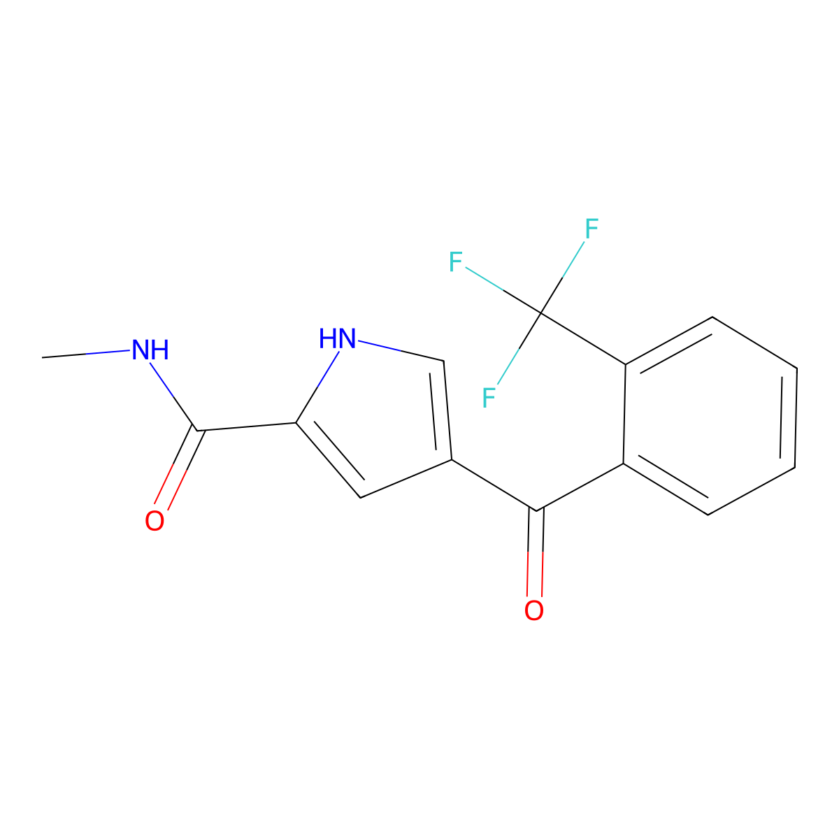 N-methyl-4-[2-(trifluoromethyl)benzoyl]-1H-pyrrole-2-carboxamide molecular structure, CAS 320418-99-3