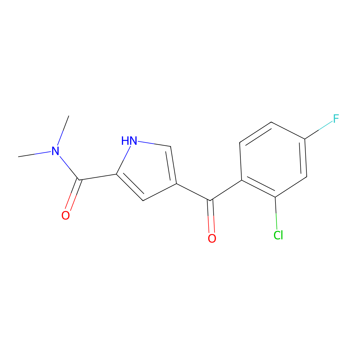 4-(2-chloro-4-fluorobenzoyl)-N,N-dimethyl-1H-pyrrole-2-carboxamide molecular structure, CAS 320419-02-1