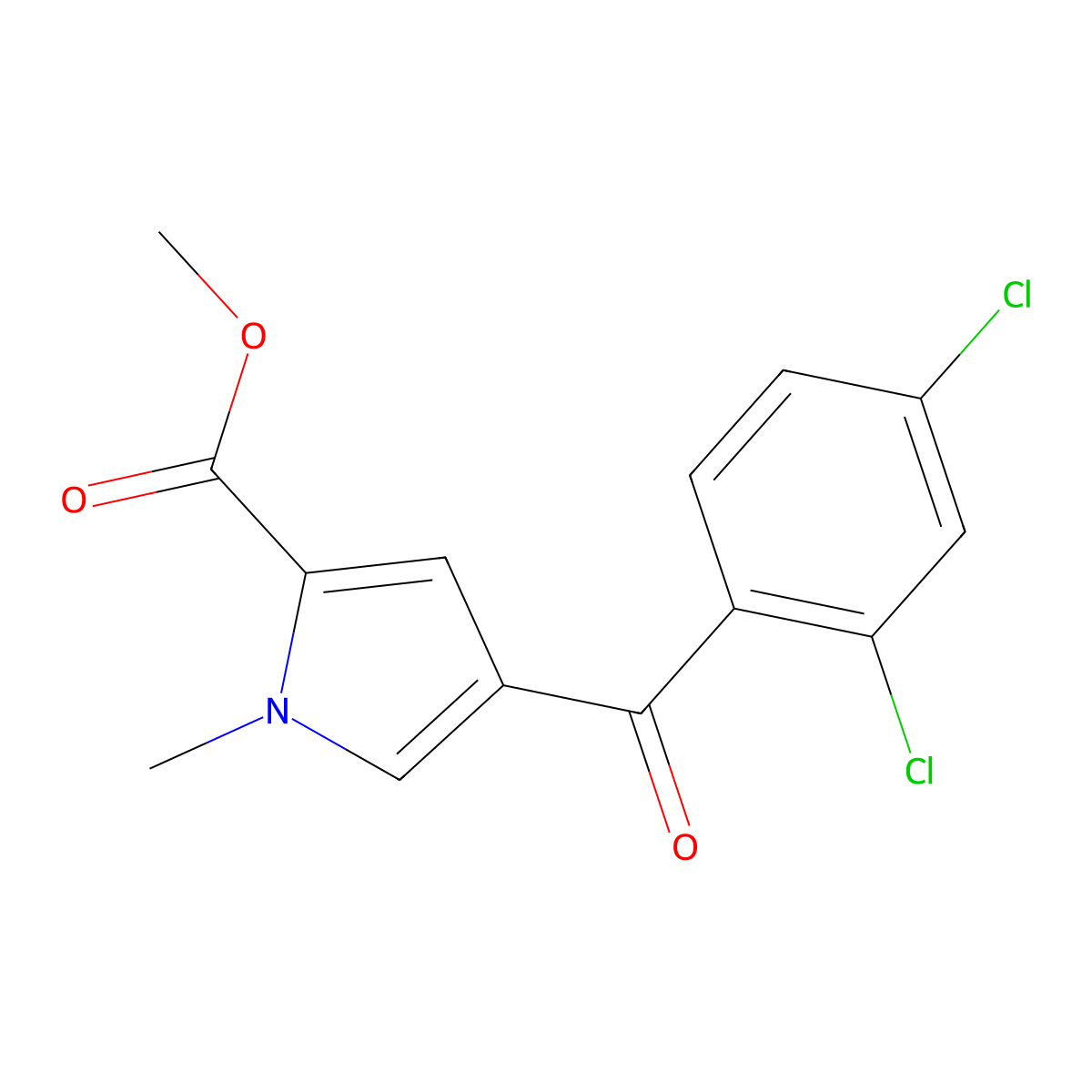 methyl 4-(2,4-dichlorobenzoyl)-1-methyl-1H-pyrrole-2-carboxylate molecular structure, CAS 320419-21-4