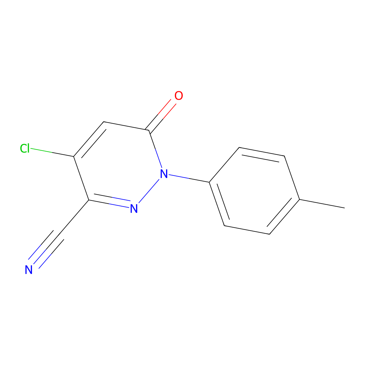 4-Chloro-1-(4-methylphenyl)-6-oxo-1,6-dihydro-3-pyridazinecarbonitrile molecular structure, CAS 320419-35-0