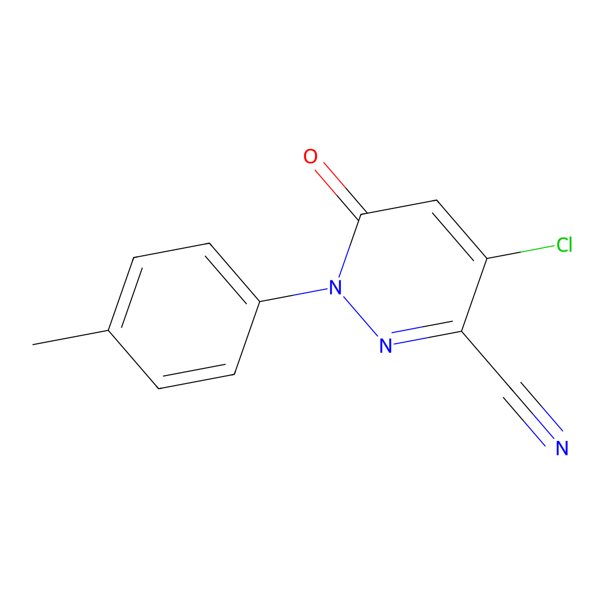 4-Chloro-1-(4-methylphenyl)-6-oxo-1,6-dihydro-3-pyridazinecarbonitrile molecular structure, CAS 320419-35-0