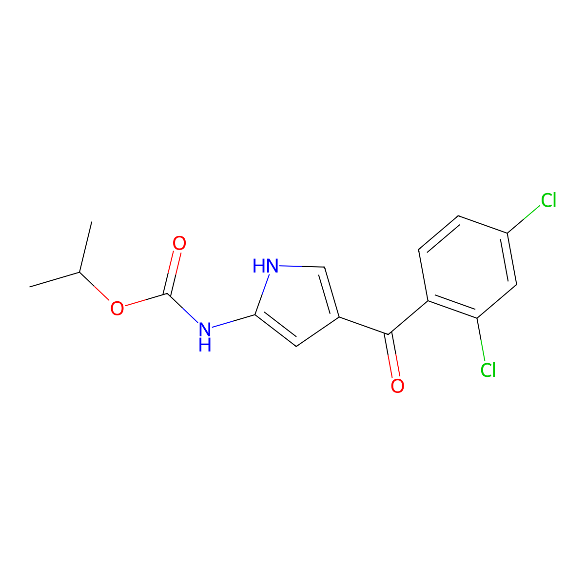 propan-2-yl N-[4-(2,4-dichlorobenzoyl)-1H-pyrrol-2-yl]carbamate molecular structure, CAS 320419-36-1