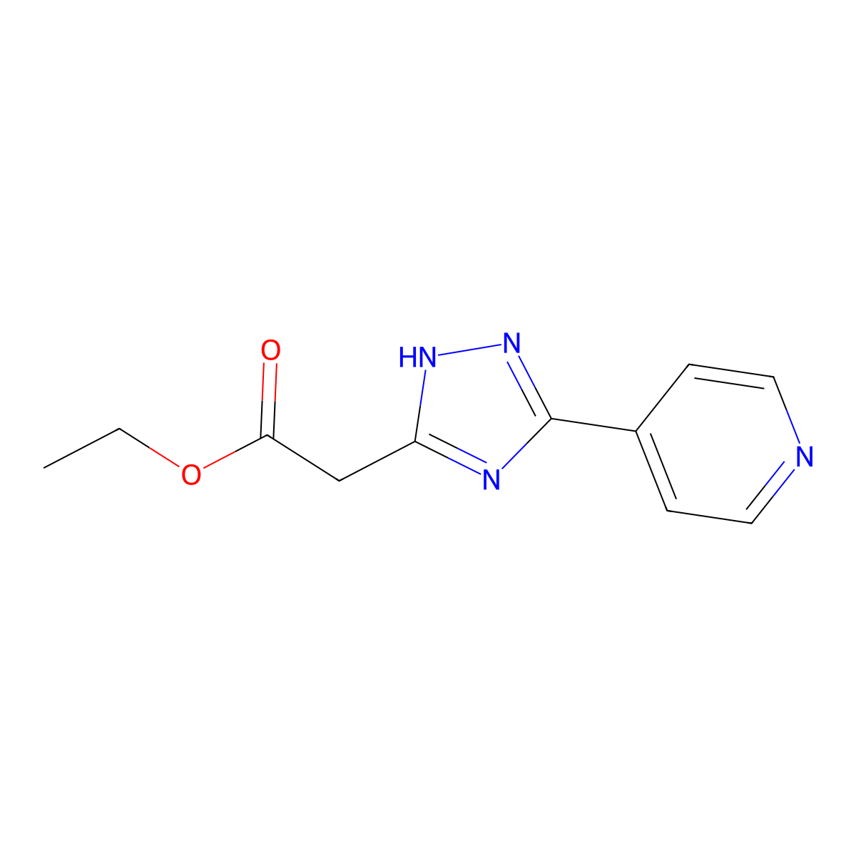 5-(4-Pyridinyl)-1H-1,2,4-triazole-3-acetic acid ethyl ester molecular structure, CAS 320419-38-3