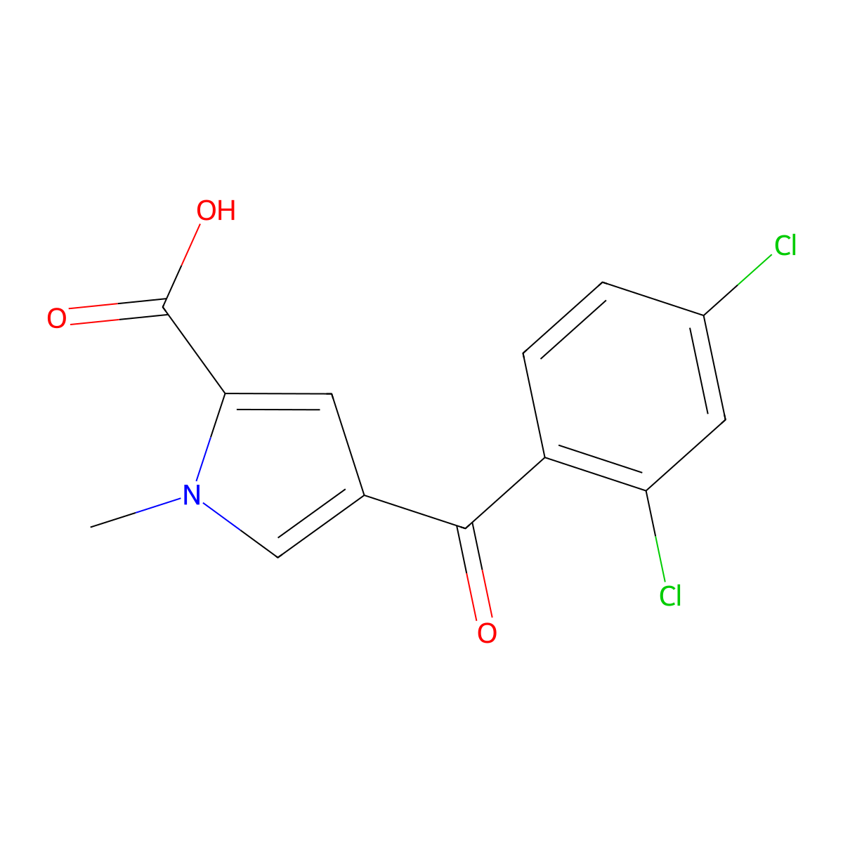 4-(2,4-dichlorobenzoyl)-1-methyl-1H-pyrrole-2-carboxylic acid molecular structure, CAS 320419-40-7