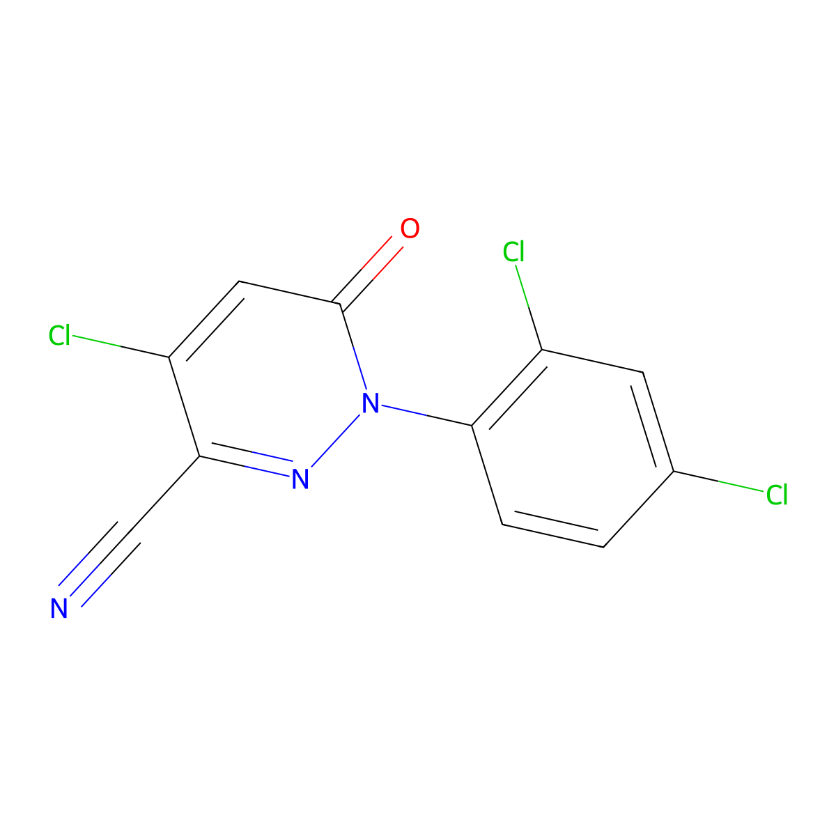4-Chloro-1-(2,4-dichlorophenyl)-6-oxo-1,6-dihydro-3-pyridazinecarbonitrile molecular structure, CAS 320419-46-3