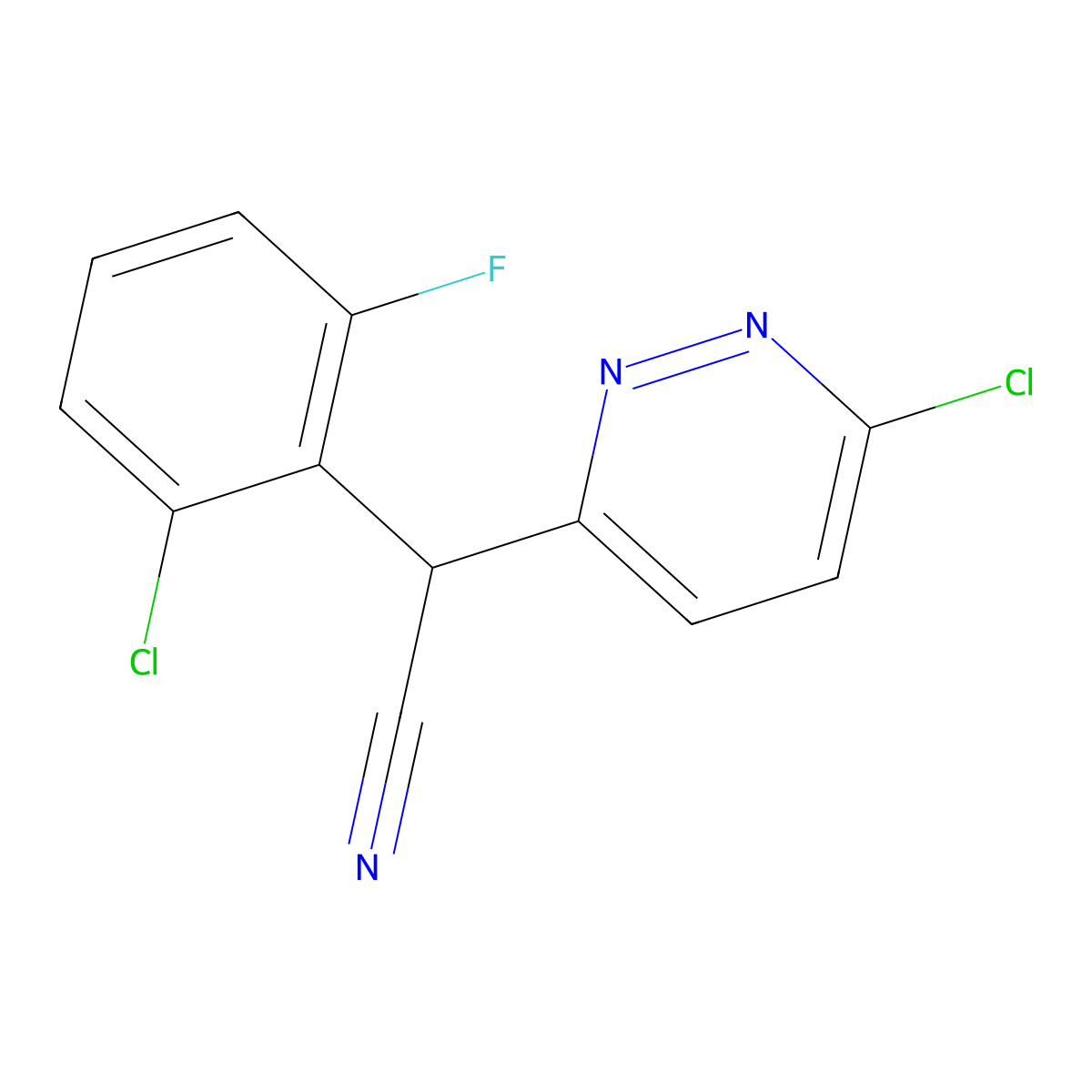 2-(2-Chloro-6-fluorophenyl)-2-(6-chloro-3-pyridazinyl)acetonitrile molecular structure, CAS 320419-48-5