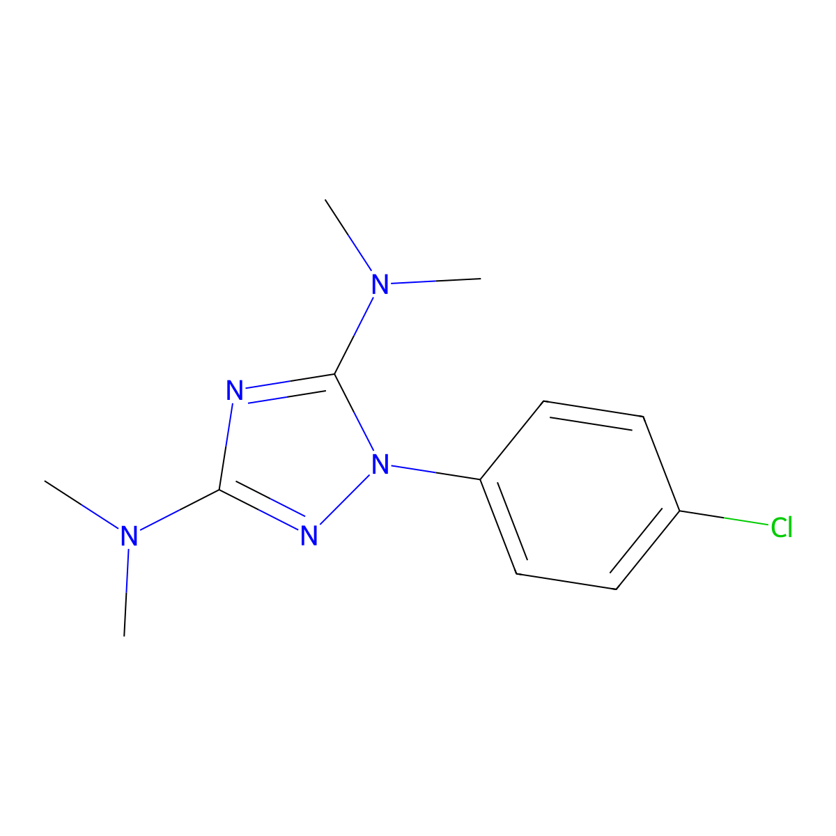 N-[1-(4-chlorophenyl)-3-(dimethylamino)-1H-1,2,4-triazol-5-yl]-N,N-dimethylamine molecular structure, CAS 320419-49-6