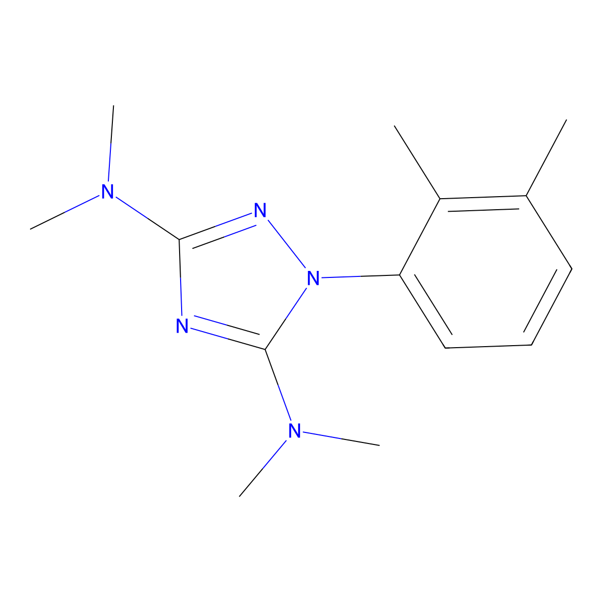 1-(2,3-dimethylphenyl)-N~3~,N~3~,N~5~,N~5~-tetramethyl-1H-1,2,4-triazole-3,5-diamine molecular structure, CAS 320419-51-0