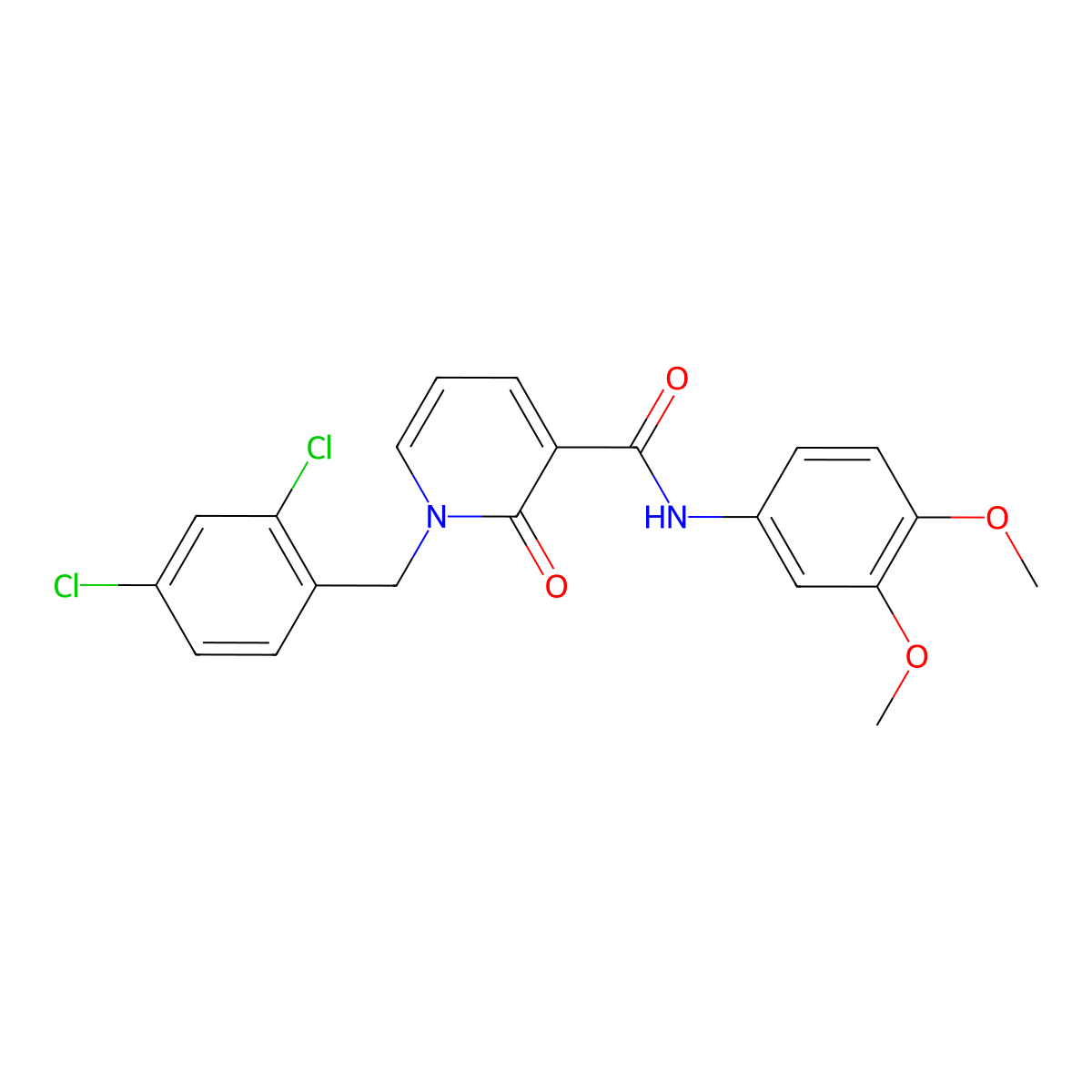 1-[(2,4-dichlorophenyl)methyl]-N-(3,4-dimethoxyphenyl)-2-oxopyridine-3-carboxamide molecular structure, CAS 320419-63-4