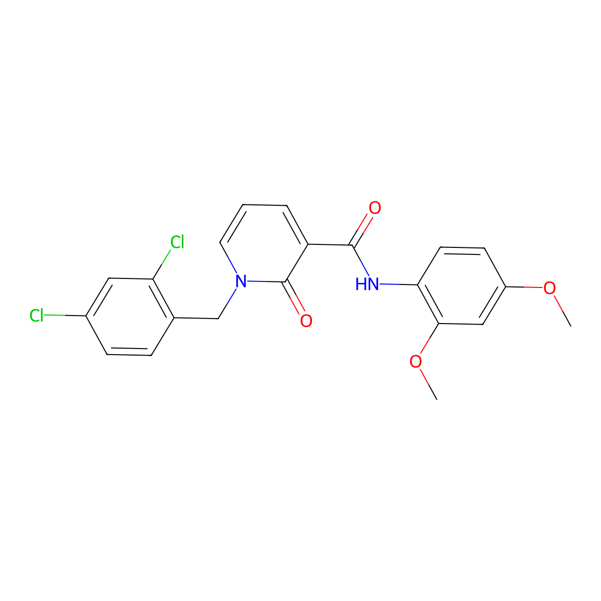 1-[(2,4-dichlorophenyl)methyl]-N-(2,4-dimethoxyphenyl)-2-oxopyridine-3-carboxamide molecular structure, CAS 320419-64-5