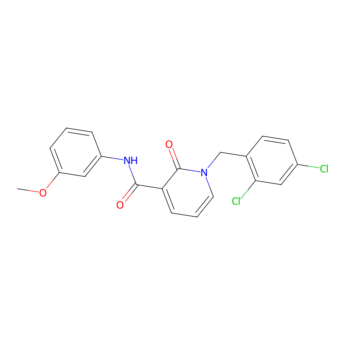 1-[(2,4-dichlorophenyl)methyl]-N-(3-methoxyphenyl)-2-oxopyridine-3-carboxamide molecular structure, CAS 320419-67-8
