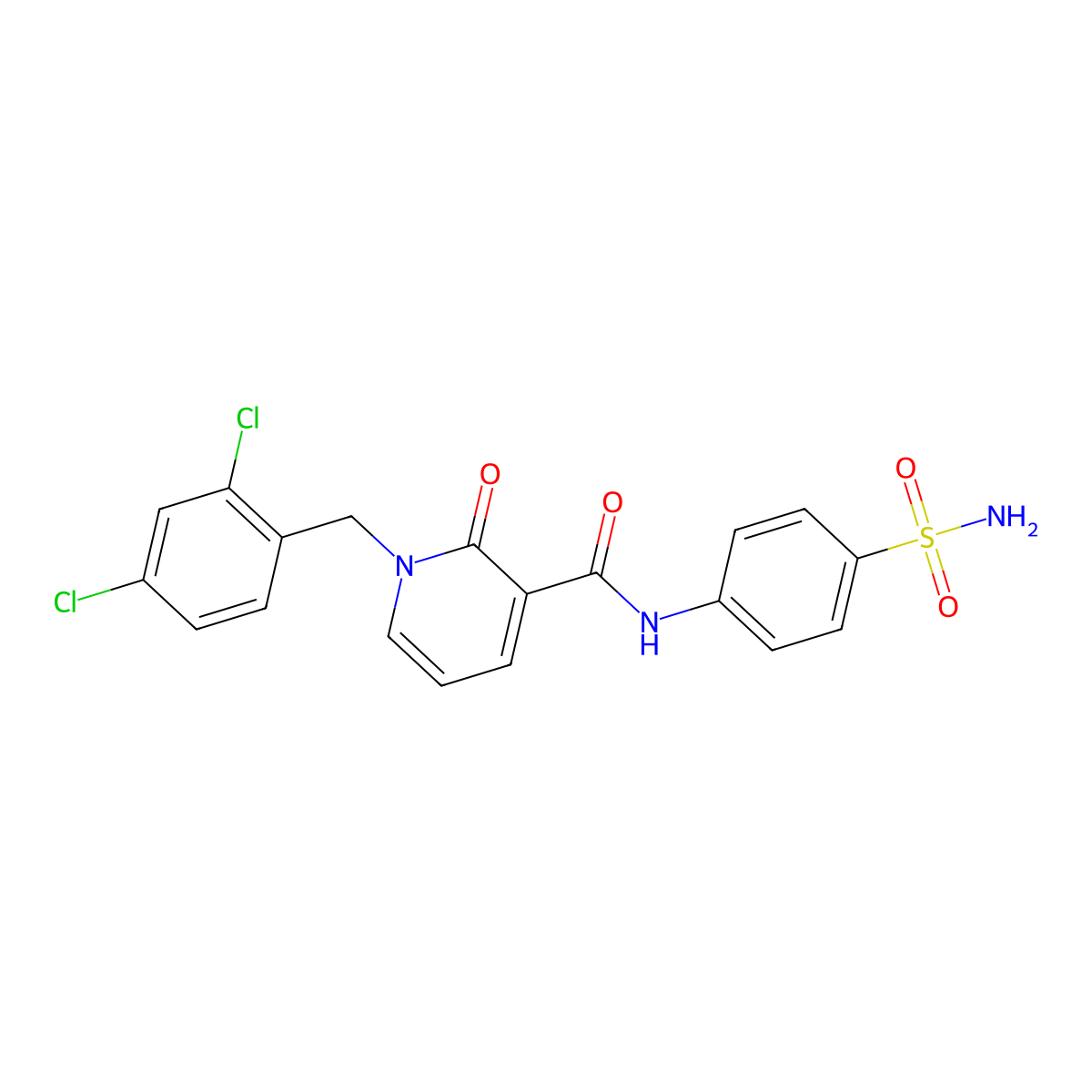 1-[(2,4-dichlorophenyl)methyl]-2-oxo-N-(4-sulfamoylphenyl)pyridine-3-carboxamide molecular structure, CAS 320419-68-9
