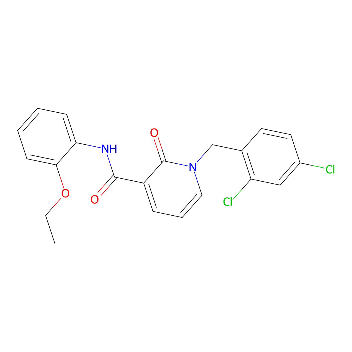 1-(2,4-dichlorobenzyl)-N-(2-ethoxyphenyl)-2-oxo-1,2-dihydro-3-pyridinecarboxamide molecular structure, CAS 320419-69-0