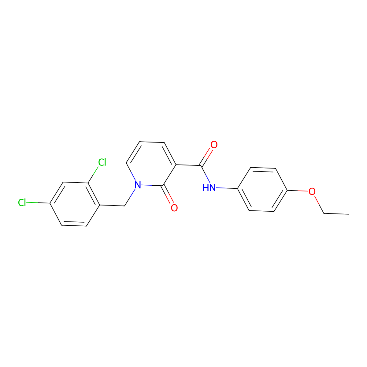 1-(2,4-dichlorobenzyl)-N-(4-ethoxyphenyl)-2-oxo-1,2-dihydro-3-pyridinecarboxamide molecular structure, CAS 320419-70-3