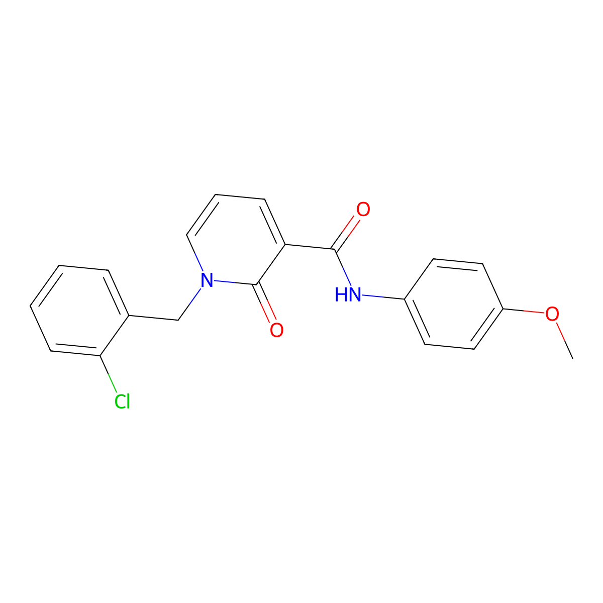 1-[(2-chlorophenyl)methyl]-N-(4-methoxyphenyl)-2-oxo-1,2-dihydropyridine-3-carboxamide molecular structure, CAS 320419-72-5