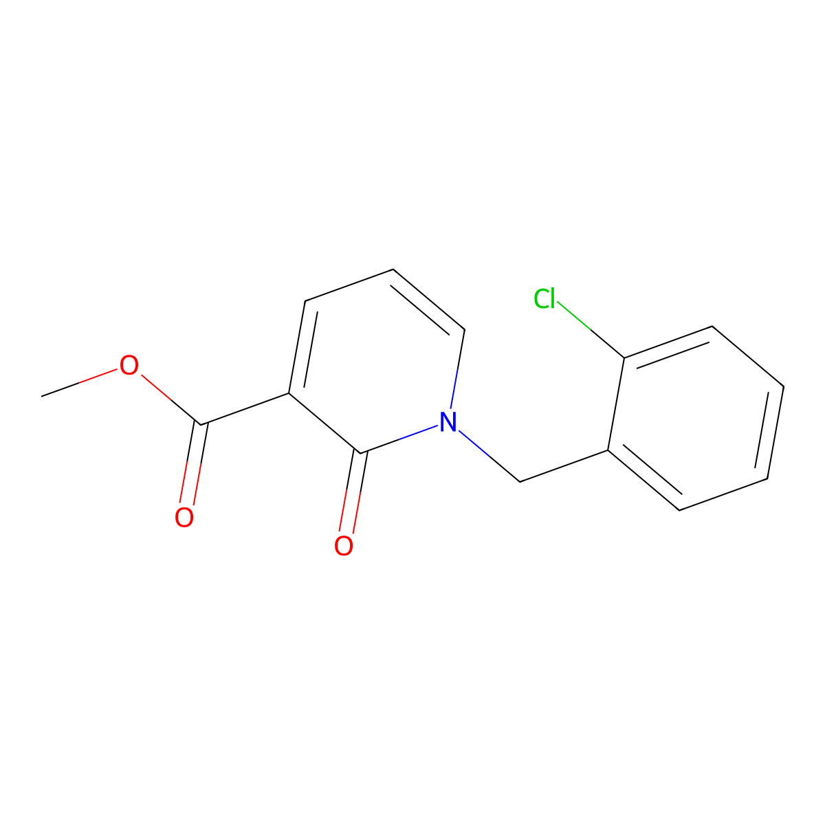 Methyl 1-(2-chlorobenzyl)-2-oxo-1,2-dihydro-3-pyridinecarboxylate molecular structure, CAS 320419-76-9