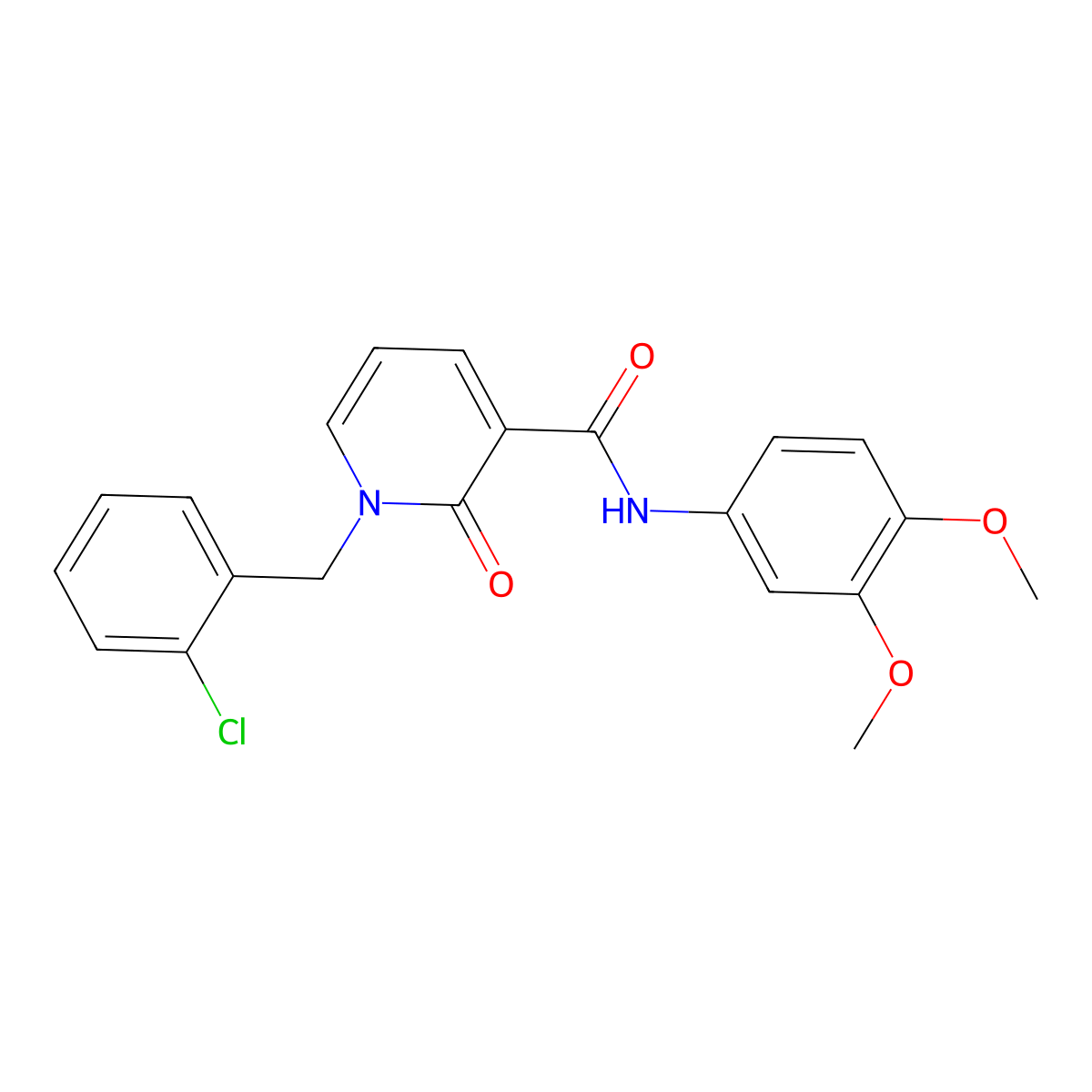 1-[(2-chlorophenyl)methyl]-N-(3,4-dimethoxyphenyl)-2-oxopyridine-3-carboxamide molecular structure, CAS 320419-77-0