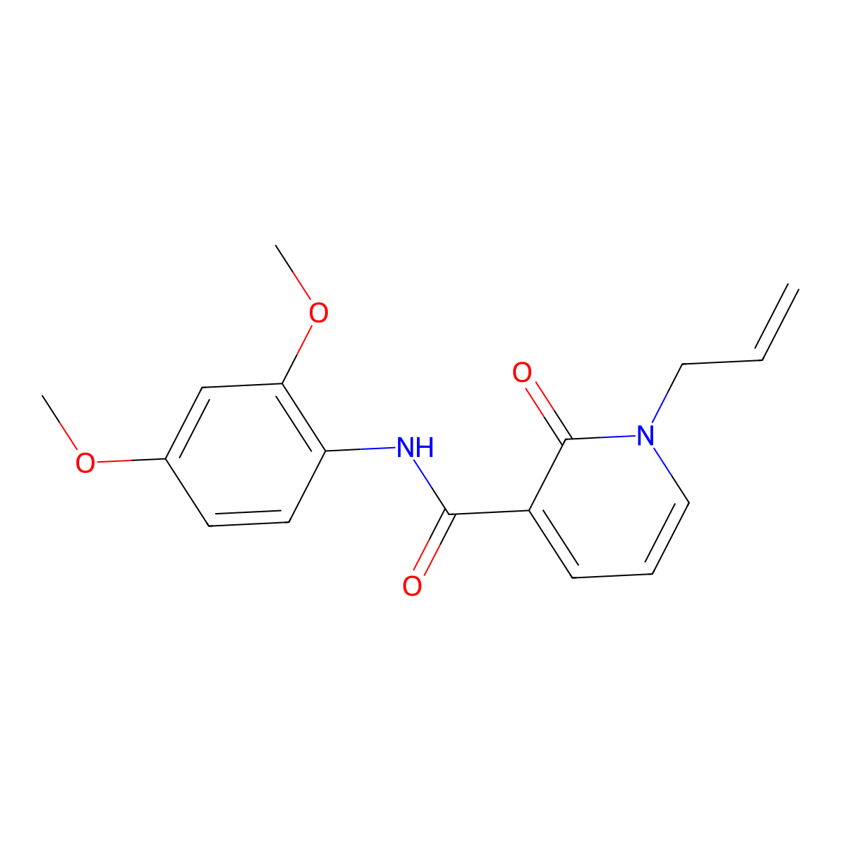 1-allyl-N-(2,4-dimethoxyphenyl)-2-oxo-1,2-dihydro-3-pyridinecarboxamide molecular structure, CAS 320419-79-2