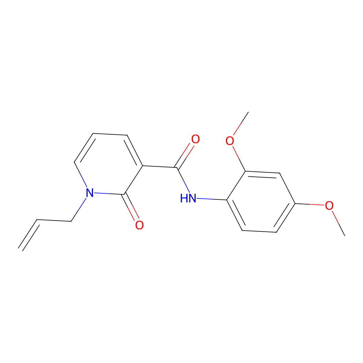 1-allyl-N-(2,4-dimethoxyphenyl)-2-oxo-1,2-dihydro-3-pyridinecarboxamide molecular structure, CAS 320419-79-2