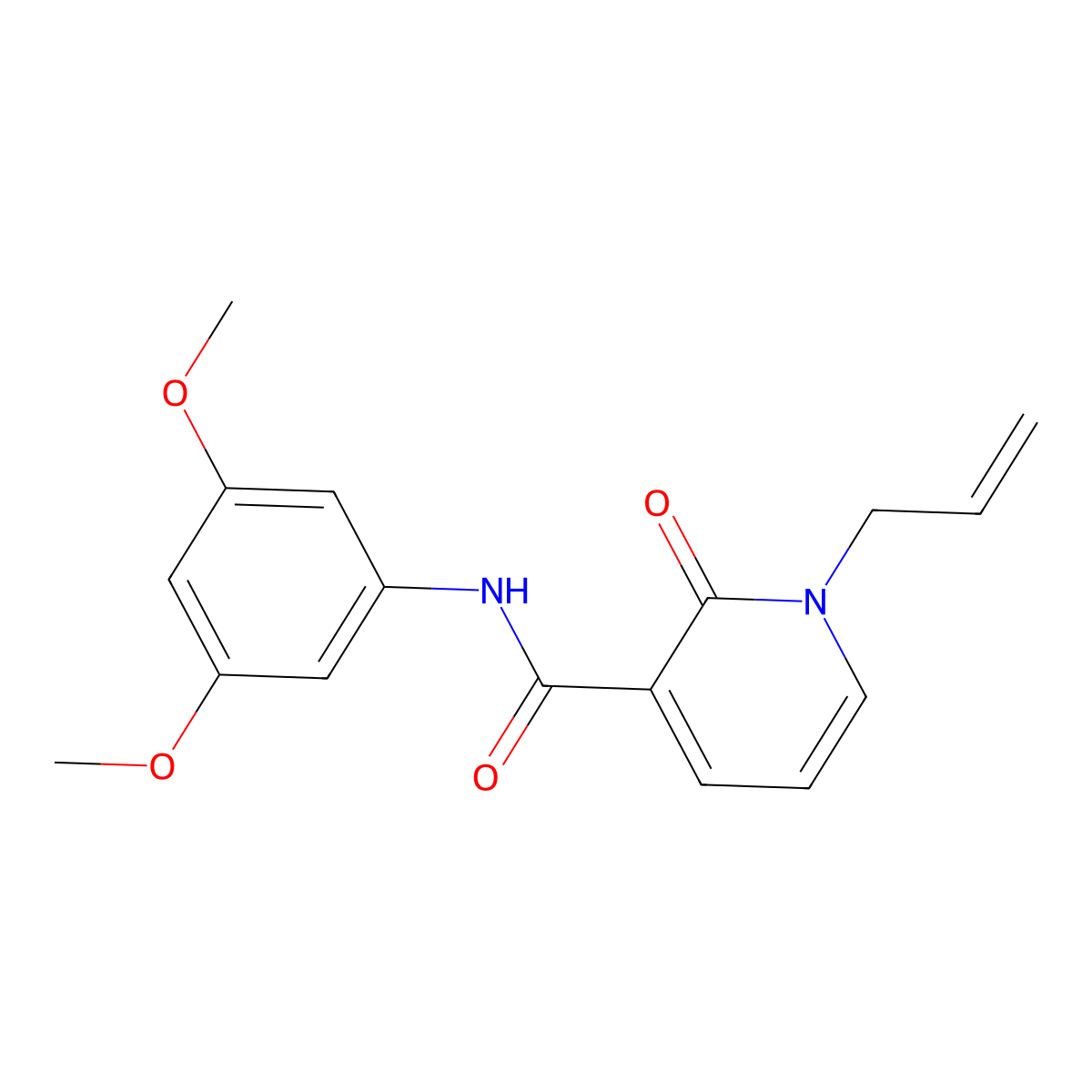 1-allyl-N-(3,5-dimethoxyphenyl)-2-oxo-1,2-dihydro-3-pyridinecarboxamide molecular structure, CAS 320419-80-5