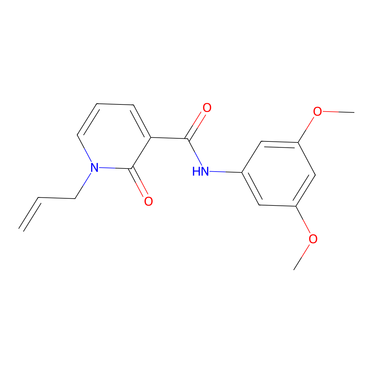 1-allyl-N-(3,5-dimethoxyphenyl)-2-oxo-1,2-dihydro-3-pyridinecarboxamide molecular structure, CAS 320419-80-5
