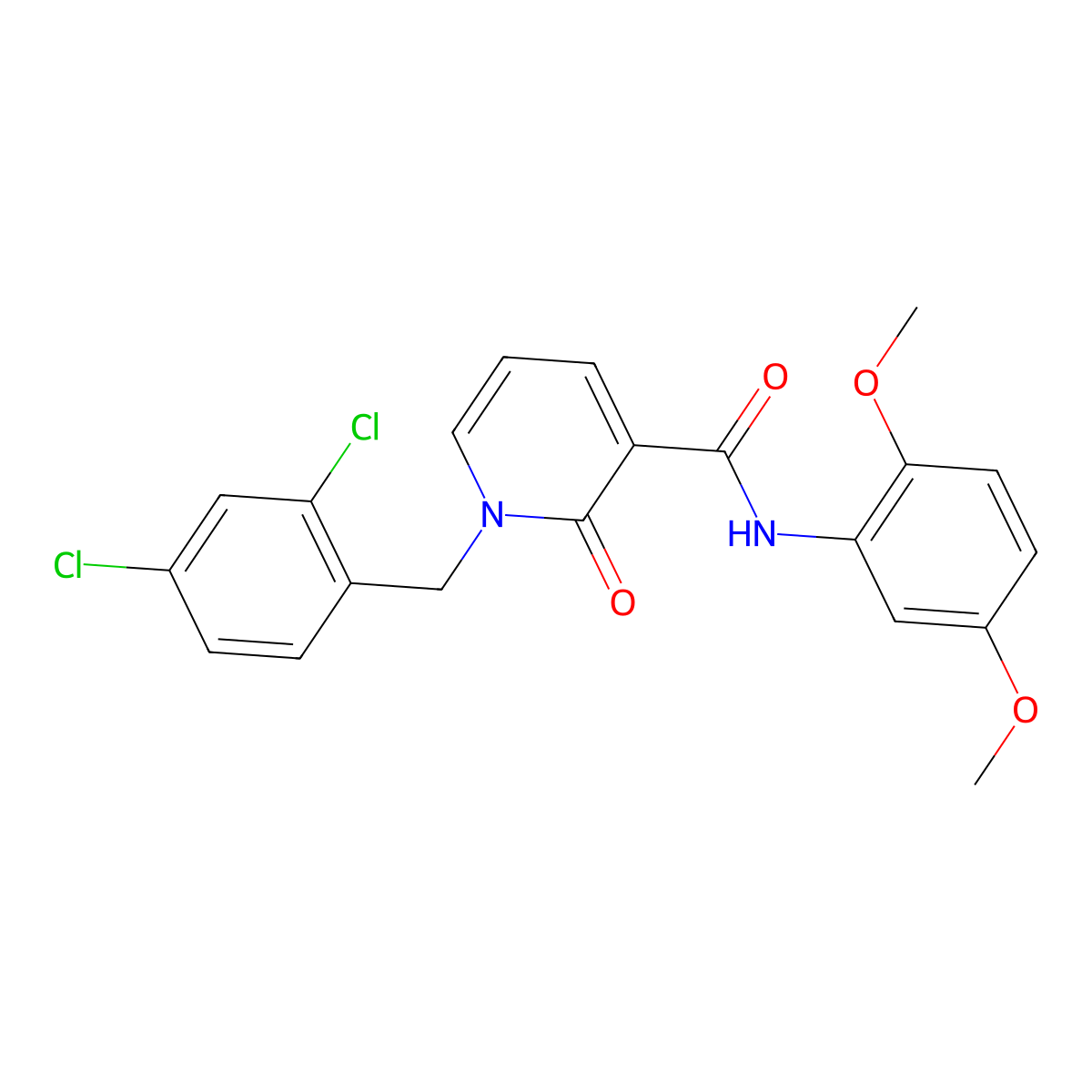 1-[(2,4-dichlorophenyl)methyl]-N-(2,5-dimethoxyphenyl)-2-oxopyridine-3-carboxamide molecular structure, CAS 320419-84-9