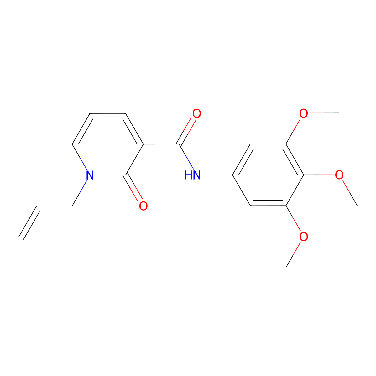 1-allyl-2-oxo-N-(3,4,5-trimethoxyphenyl)-1,2-dihydro-3-pyridinecarboxamide molecular structure, CAS 320419-86-1